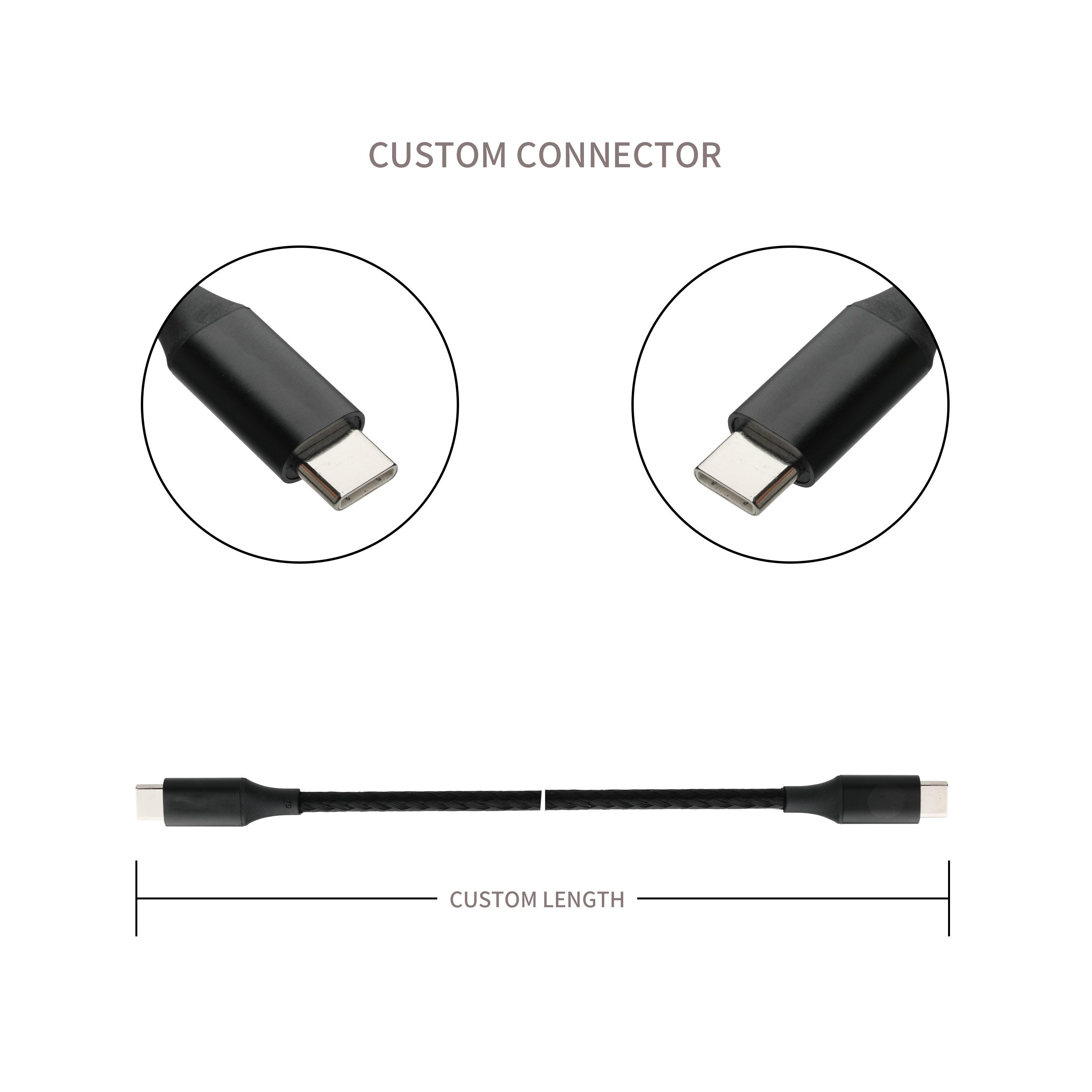 Usb Type C To Usb Type C High Speed Usb Extension Cable With Braided Mesh
