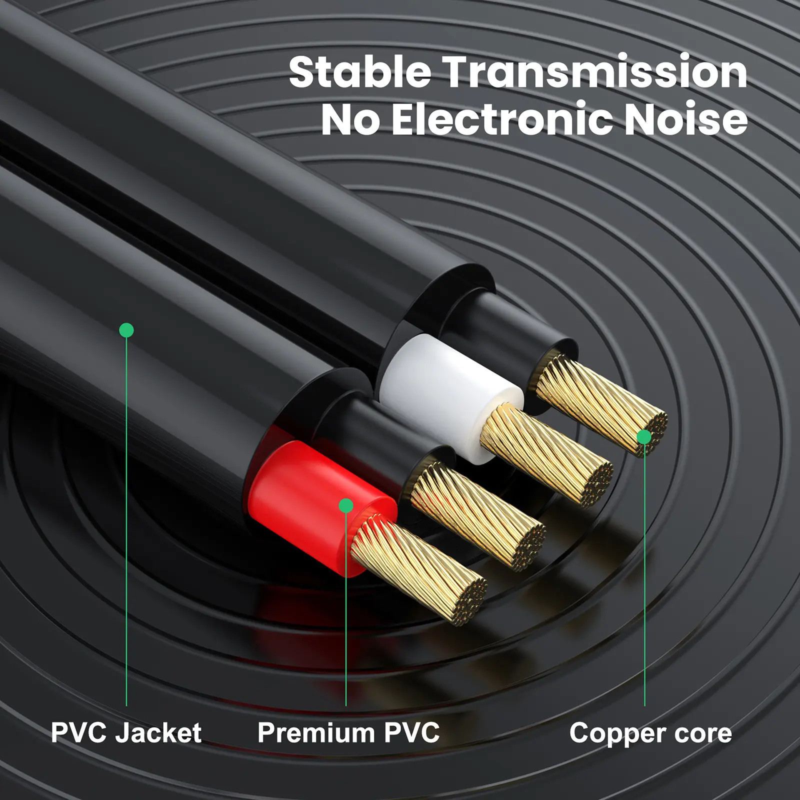 Premium Twin 2 Phono RCA Male To 2RCA Male Audio OFC Cable Pod MP3