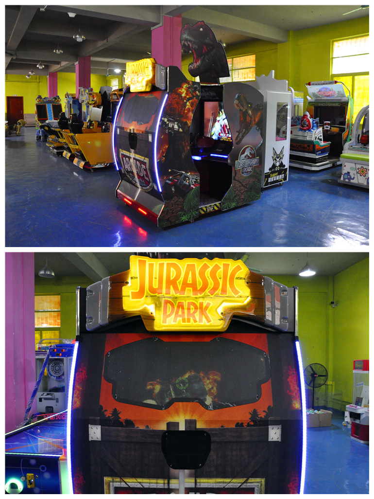 Coin Op Simulating Jurassic Park Arcade Machine For 2 Players
