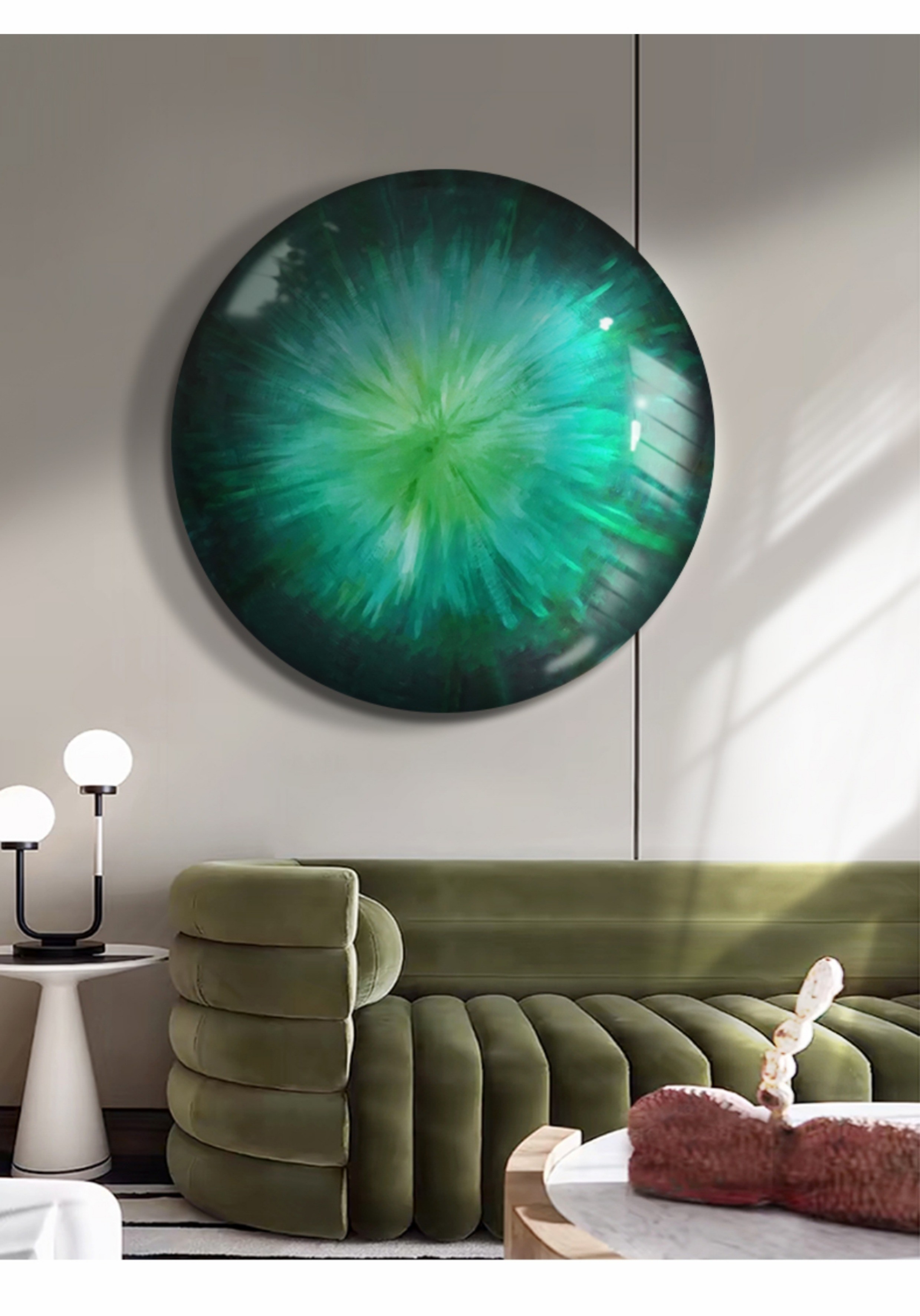 304 316 SS Stereoscopic 3D Convex Circular Statue Hanging Decorative Painting