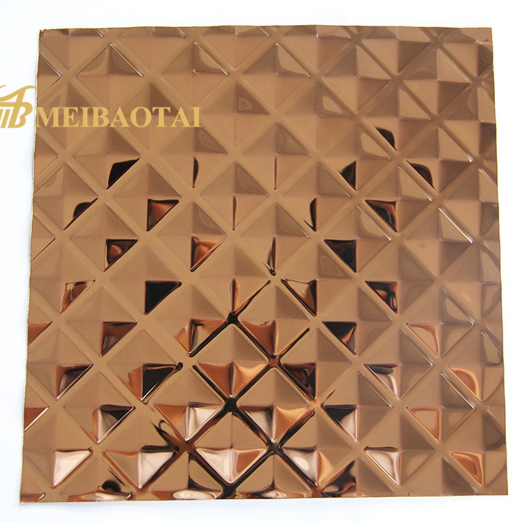 7C PVC Embossed Stainless Steel Sheet , Ss Golden Sheet 8ft Length