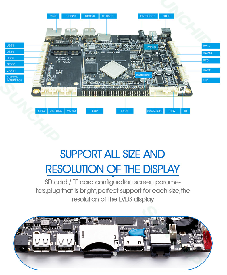RK3288 RK3399 Board For Media Player Pos Machine Vending Machine, Android Board For Digital Sigange
