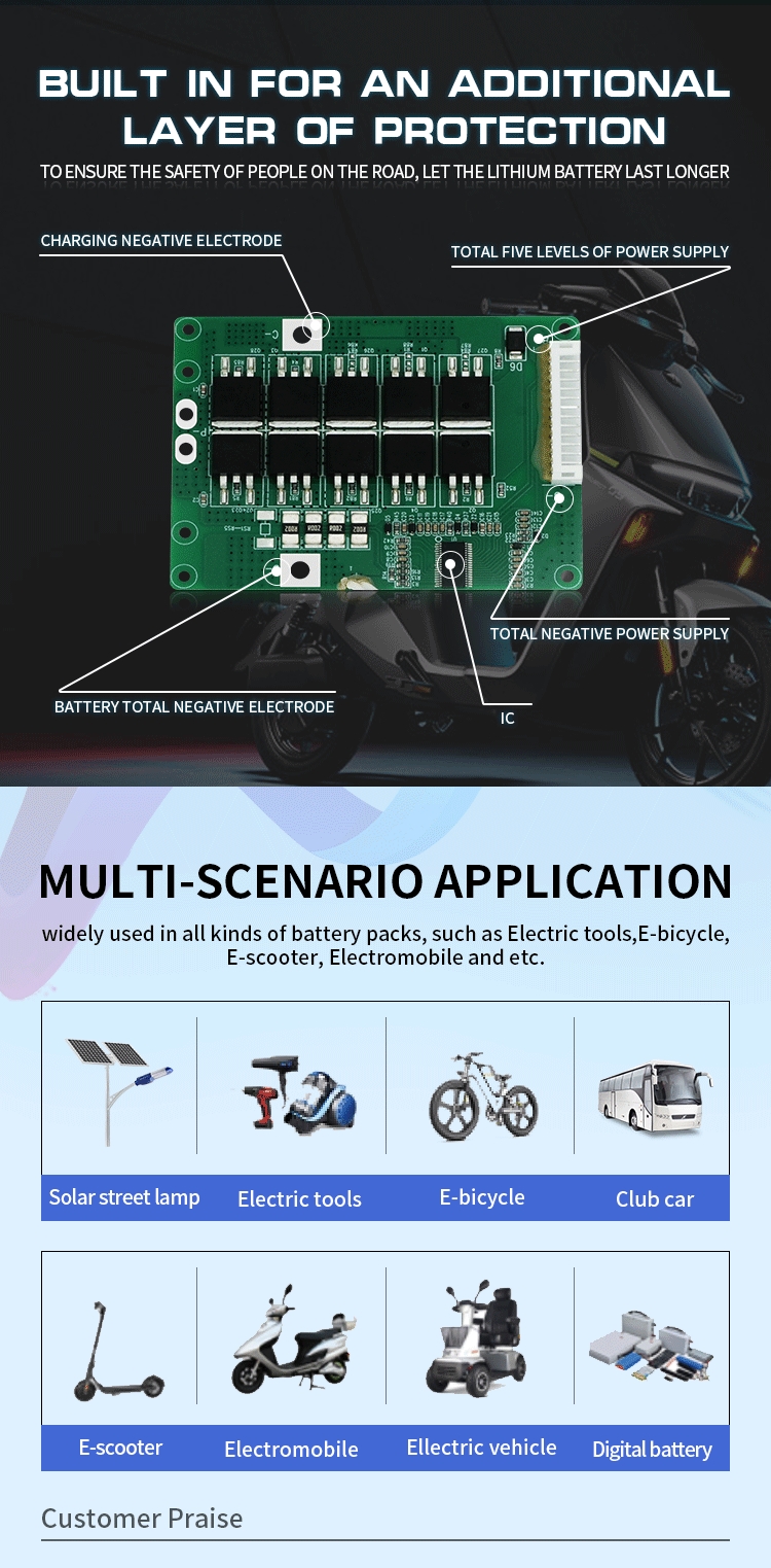 KLS 3.7v Battery Pack Bms for E-bike: 10s 36v Li Ion 18650 Bms with 10a-25a Options, 42v Charging Voltage & Balance Function