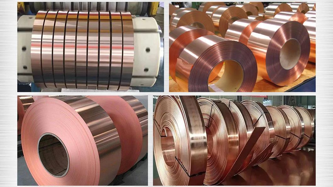 99.9% Pure Copper Strip C1100 C1200 C1020 C5191 Copper Coil Tinned Copper Tape Foil Factory