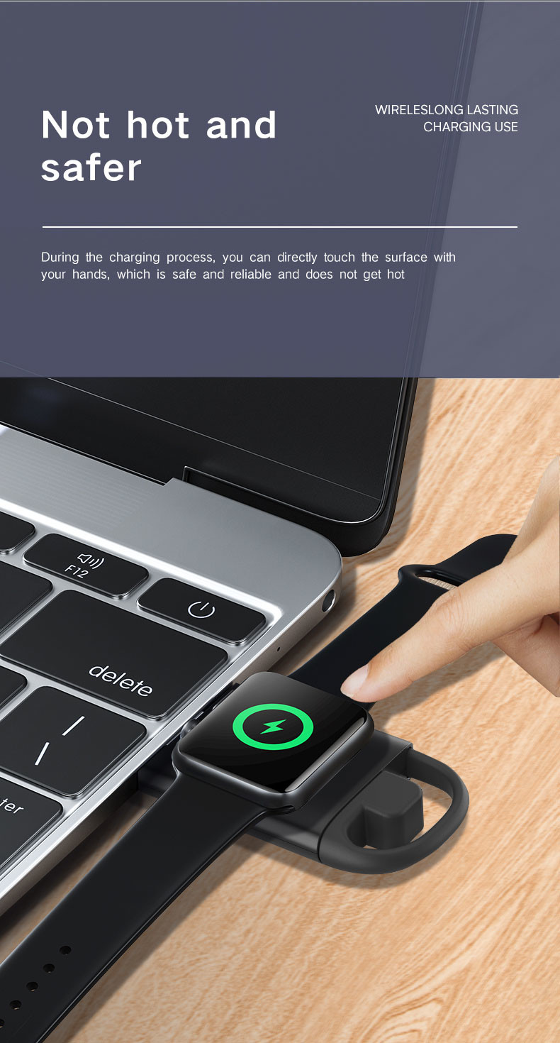 Lightweight White Apple Watch Wireless Magnetic Charger 5V Input Voltage