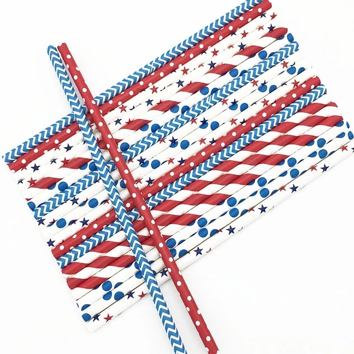 Colorful Spoon Milkshake Paper Drinking Straws 197mm Length