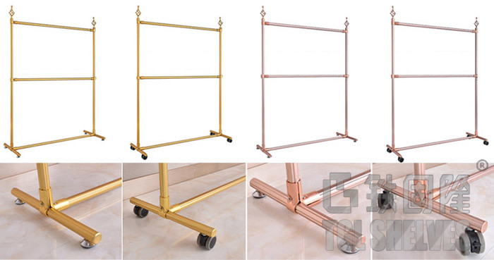 120cm Lenght Garment Display Stand , Rolling Wardrobe Rack 30KGS Capacity 40cm Width