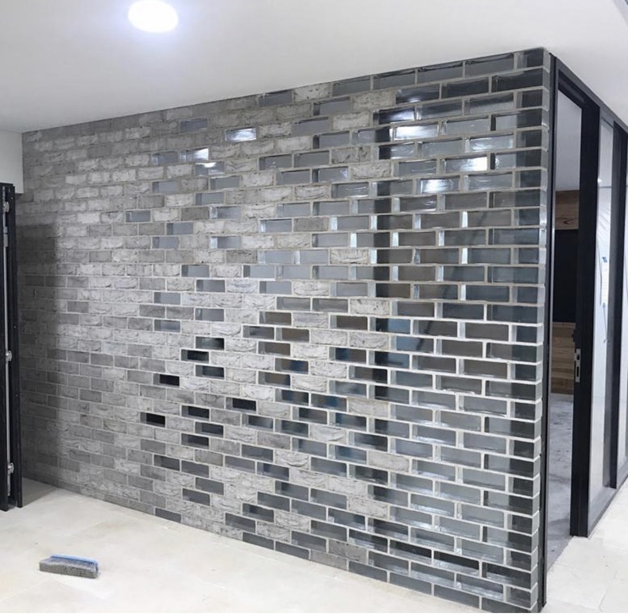 Colored Glass Bricks Wall Tough Clear Solid For Building Interior Decoration