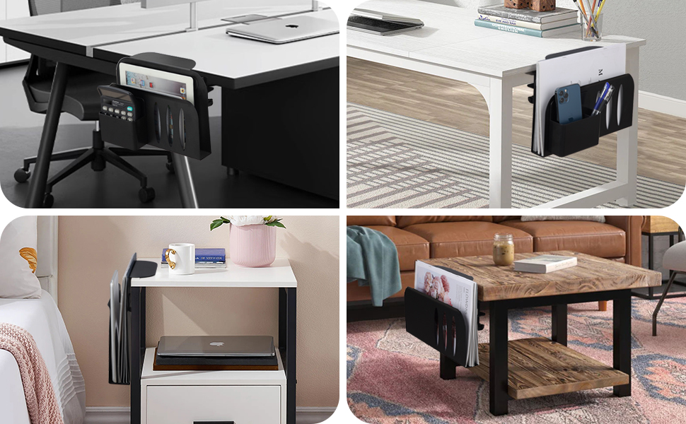 Table Side Storage for Perfect Standing Desk Cable Management Rack Single Tier Design