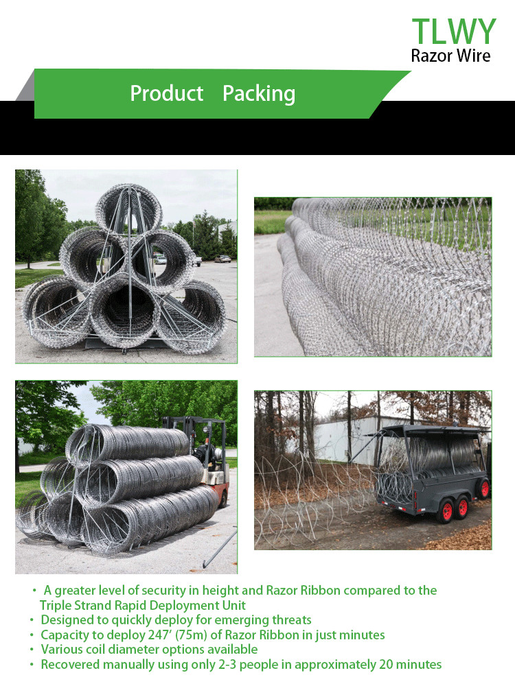 0.4mm-0.6mm PVC Coated Barbed Wire Anti Climb Heat Treated