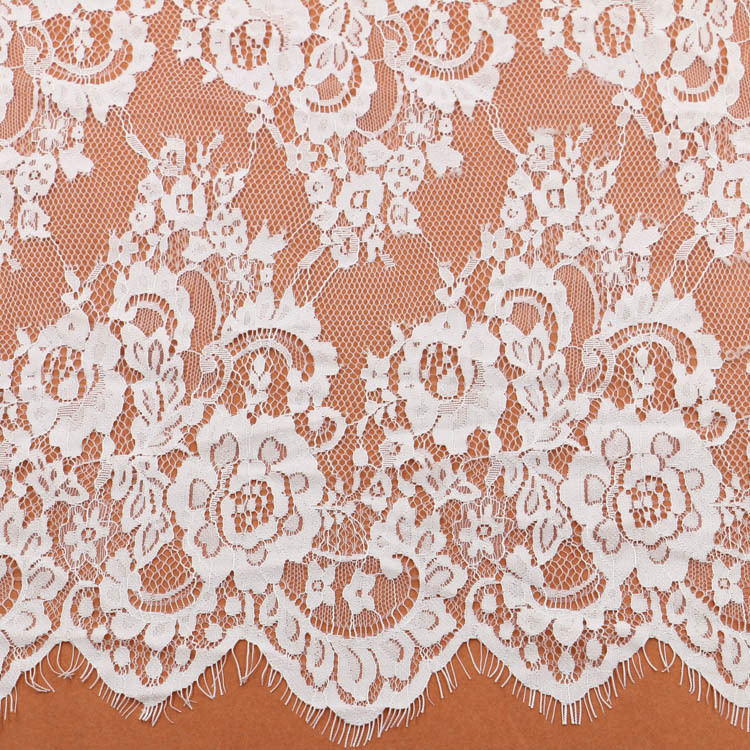 Beautiful Crochet Eyelash Lace Edge Ivory Black Color Double Side