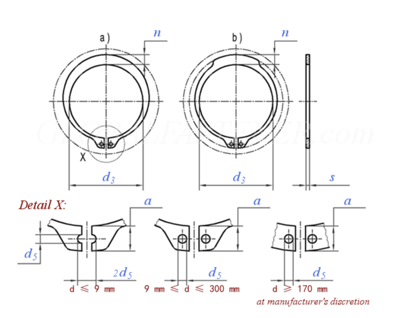 Din 471 Retaining Ring External Circlip Din 471 Din 471 30x1 5 50x2 A2