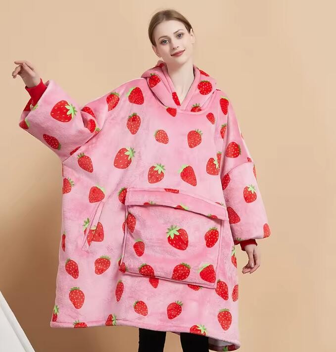 100% Polyester Fleece Oversized Hooded Blankets Unisex Ultra Comfortable