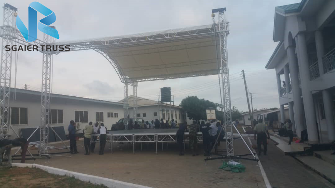 Sgaier Aluminium Lighting Truss , 450 * 450mm Exhibition Truss System With Canopy