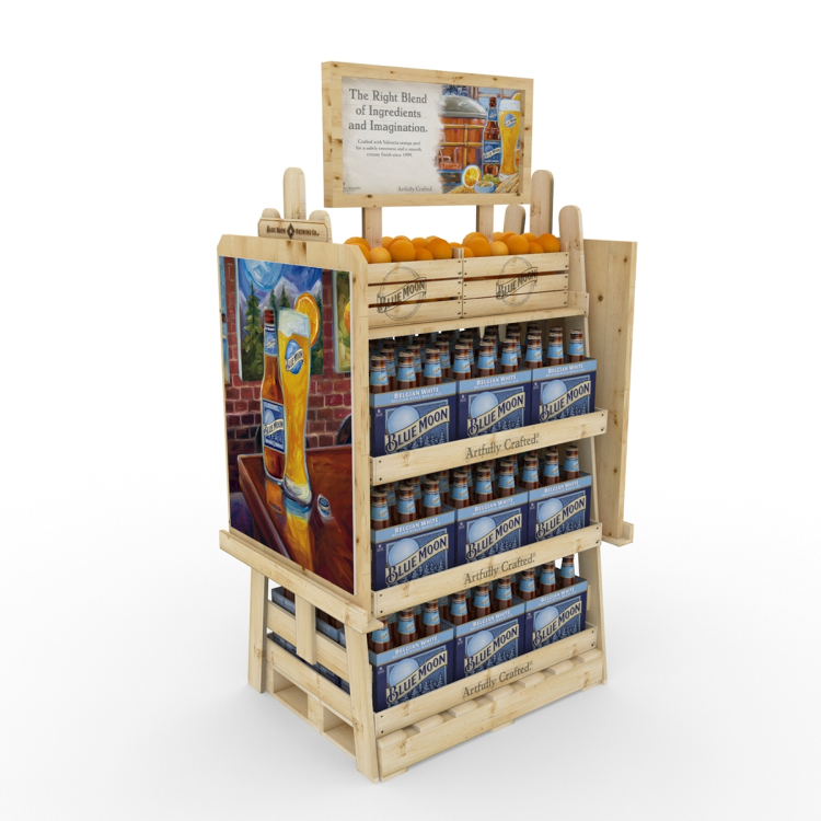 Customized Cosmetic Display Stand Wooden Display Shelf Unit Moisturizing Cream