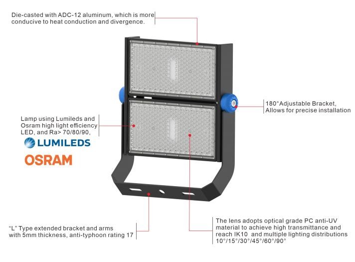 500w Outdoor Led Flood Lights High Mast Flood Light For 5-6m High Mast Lighting Pole/High Mast Pole