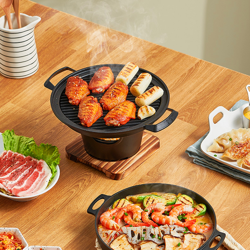 Tabletop Alcohol Stove Yakiniku Yakitori Aluminum Non Stick Smokeless Mini Portable Bbq Grill