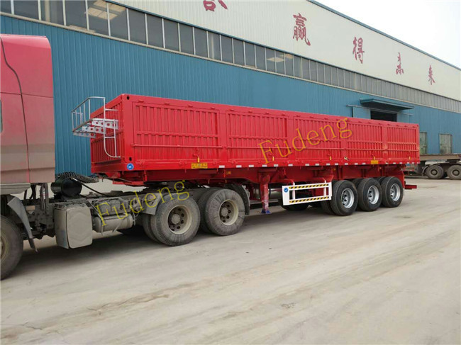 45 Ton 4 Axle Side Tipping Dump Semi Trailer 11000*2500*3300mm
