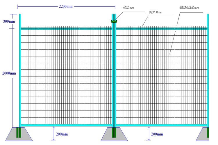 Site Hoarding Temporary Security Fence 2.4m Anti Climb Heras Fencing
