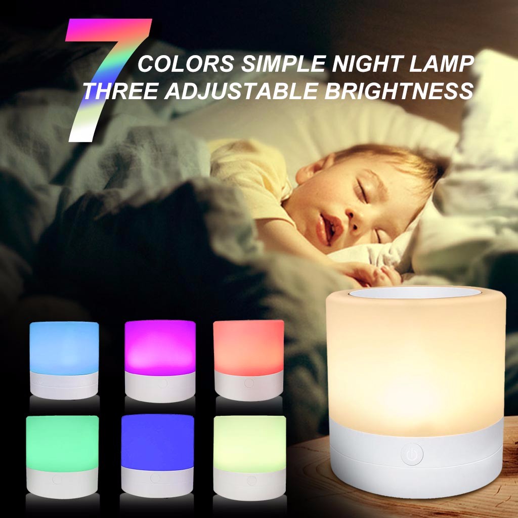 USB Rechargeable 70 Lumens H72mm Touch Sensitive Night Light For Nursing Baby