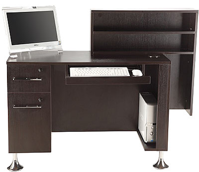 Custom Wooden Cash Counter 2 Shelves , Small Reception Desk For Salon