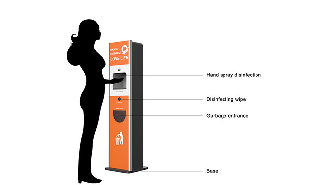 Automatic 1200ml Free Standing Hand Sanitizer Station Disinfection