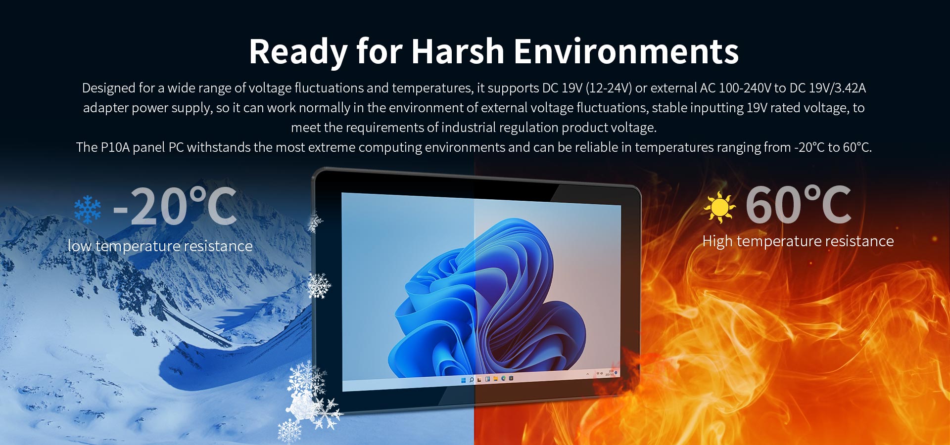 P10A Rugged All-in-One Tablet Computer with Fanless Touchscreen and IP65 Waterproof Rating