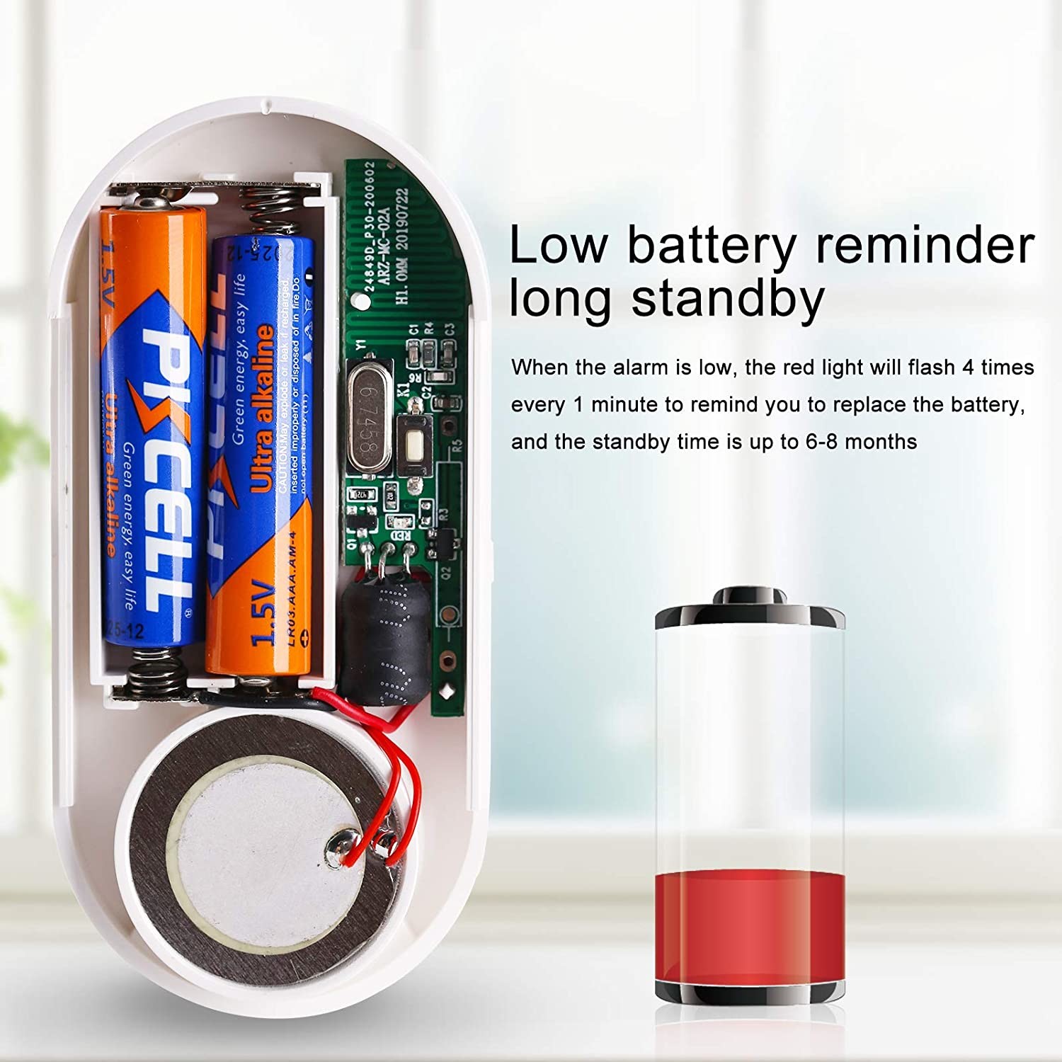 Door Window Alarm Sensor Security Alarms 433.92MHz With Sos Panic Button