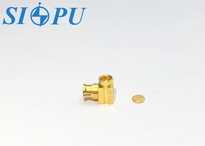 SMP Female Angled RF Coaxial Connectors Mate With 2# Semi Rigid / Semi Flexible Cables