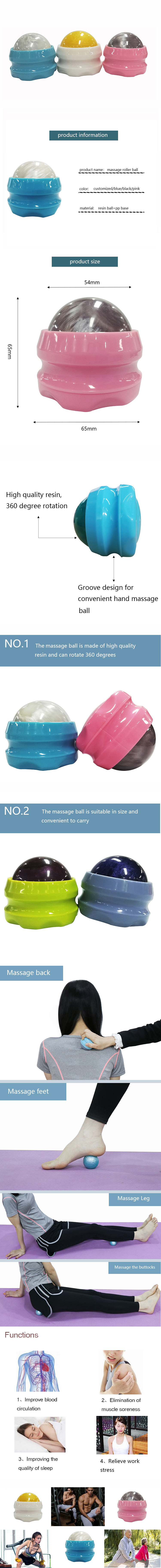 2.56 Inch Hand Held Massage Ball Roller ISO9001 Certificated