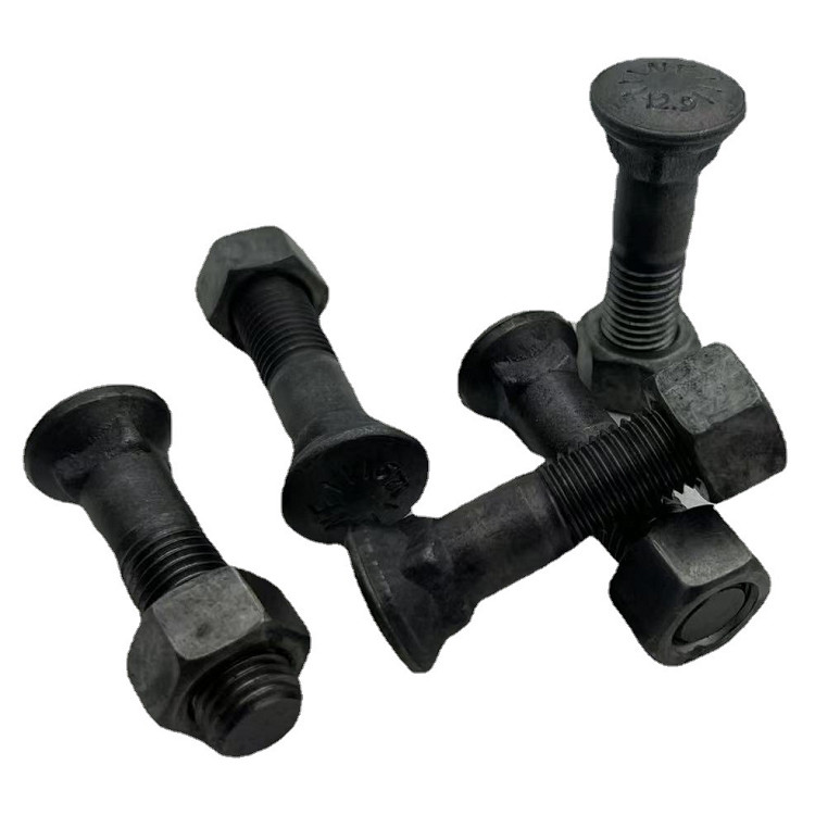 OEM ODM 12.9 Bulldozer Track Bolts Excavator Track Parts Black Color