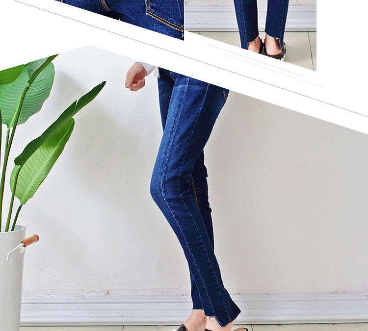 Super skinny fit Unique bottom women denim jeans