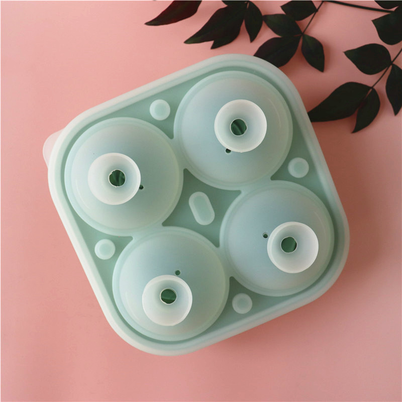 Rose Ice Cube Mold,Bongpuda Silicone Ice Cube Tray,4 Cavity Silicone Rose Ice Ball Maker,Easy Release,For Chilling Cocktails, Whiskey, Bourbon And