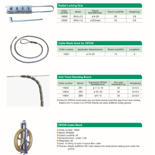 Fiber Optic Cable Tools Bolted Come Along Clamp Cable Clamp for OPGW