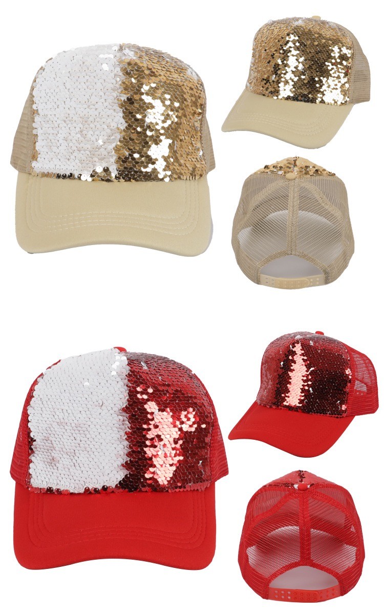 Customized Sequin Sublimation Baseball Cap For Photo Printing