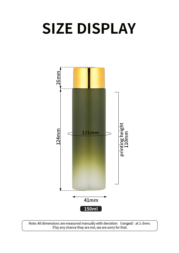 150ml Small Gradient Green Plastic Spray Bottle With Screw Cap
