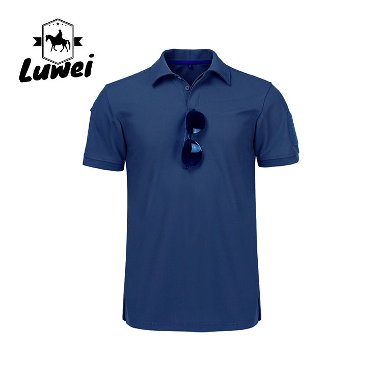 Knitted Polyester Cotton Polo T Shirts Breathable Short Sleeve For Men
