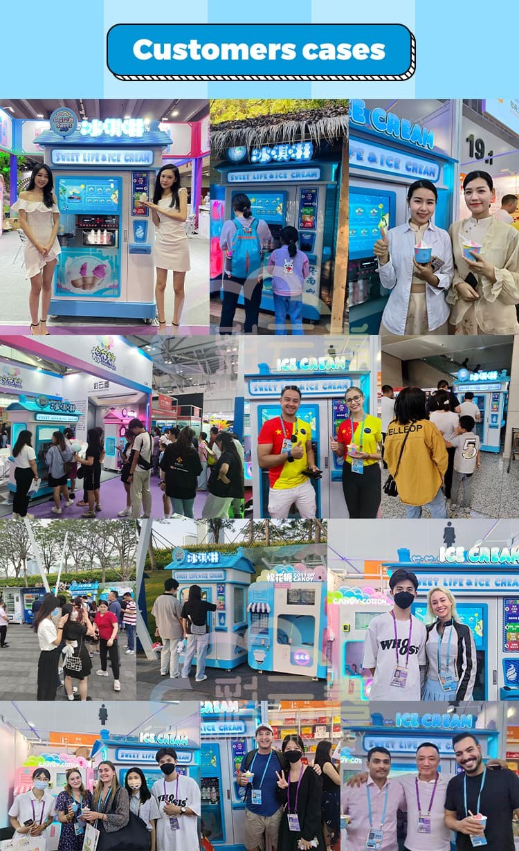 Self Service Ice Cream Vending Machine Business 220V 110V For Soft Ice Cream