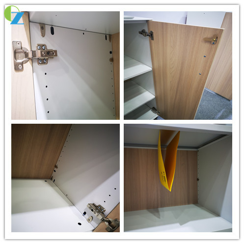 5mm Slim Edge Swing Door Steel Wood Combined Cabinets For Office Use