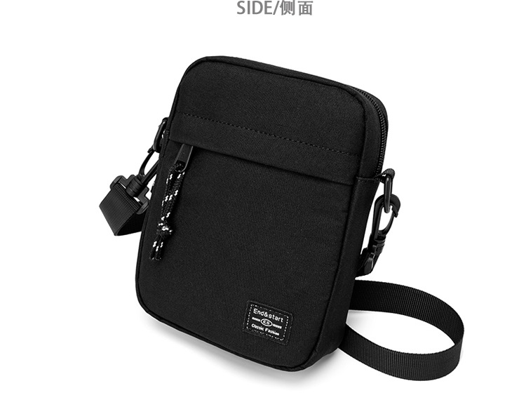 Fashion Men's Small Shoulder Bags Black Handbag Travel Wallet Mini Crossbody Bag Passport Clip Mobile Purse Strap Neck Pouch