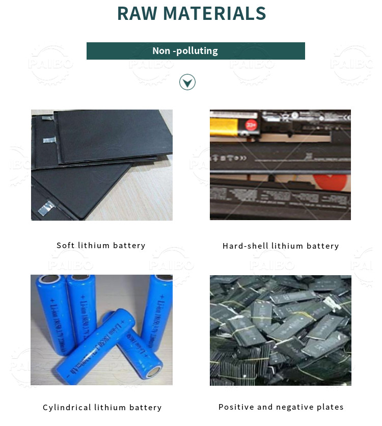 500KG/H Li-ion Battery Recycling Machinery Scrap Ev Car Lithium Ion Battery Recycle Production Line