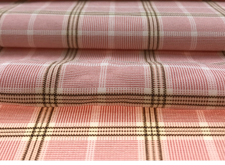 95% Polyester 5% Spandex Madras Plaid Fabric 165gsm Gingham Curtain Fabric
