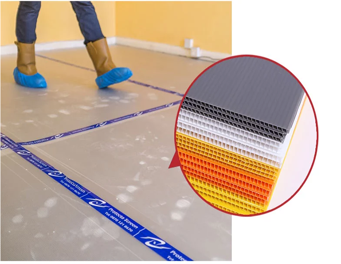 12mm High Strength PP Corrugated Sheet Polypropylene Corrugated Board Floor Protection