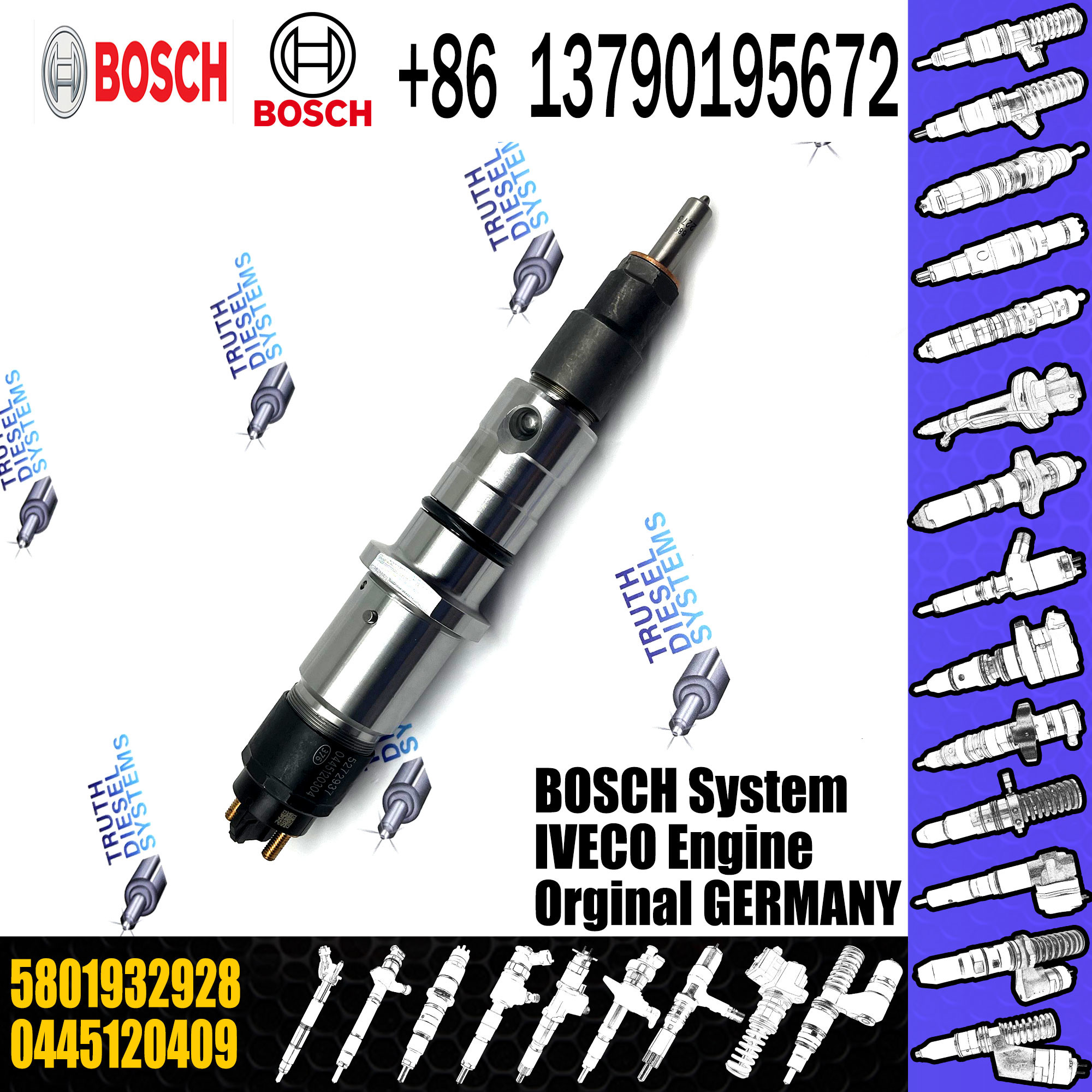 High quality diesel nozzle assembly pump injector 5801932928 0445 120 409 0445120409 for common rail system