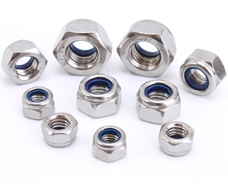 DIN985 Stainless Steel Nylon-inserts Locknuts Nylon-inserts Hexagon Locknuts