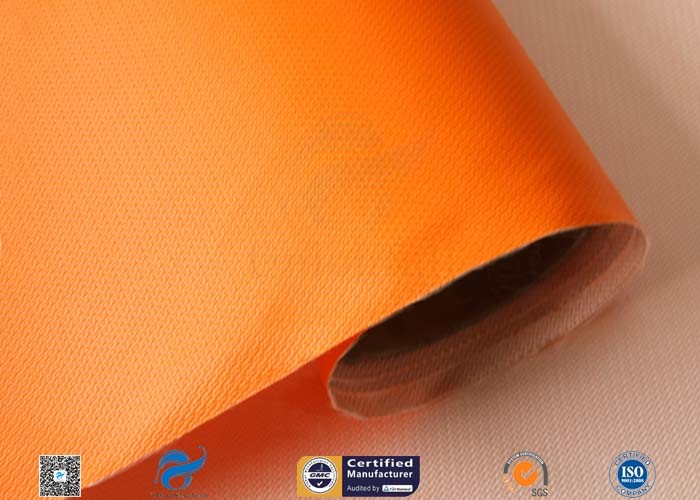 0.45mm Chemical Corrosion Resistant Orange Silicone Coated Fiberglass Cloth Fabric