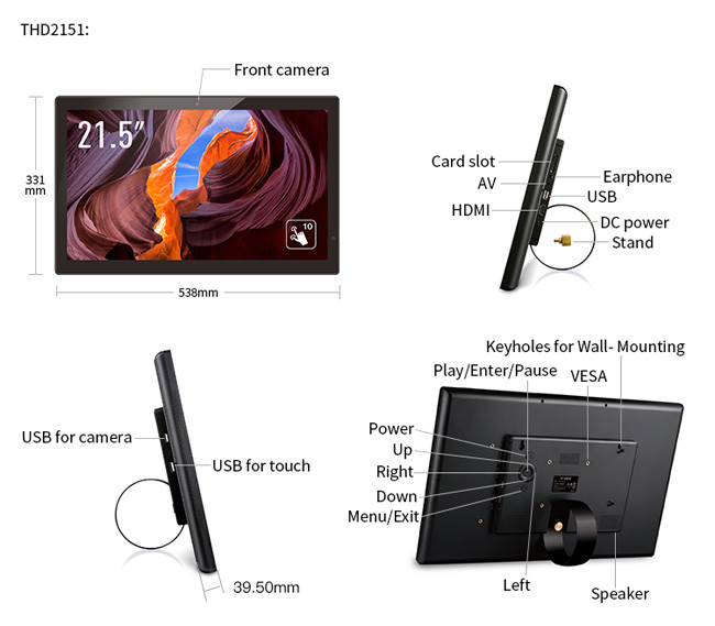 21.5" Interactive Touch Screen Monitor Connecting Set Top Box