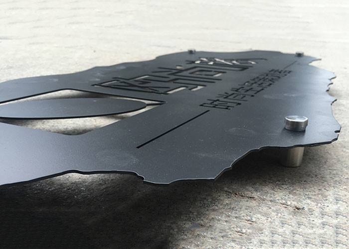 Creative Hollowing Metal Advertising Signs Waterproof For Institution Buildings