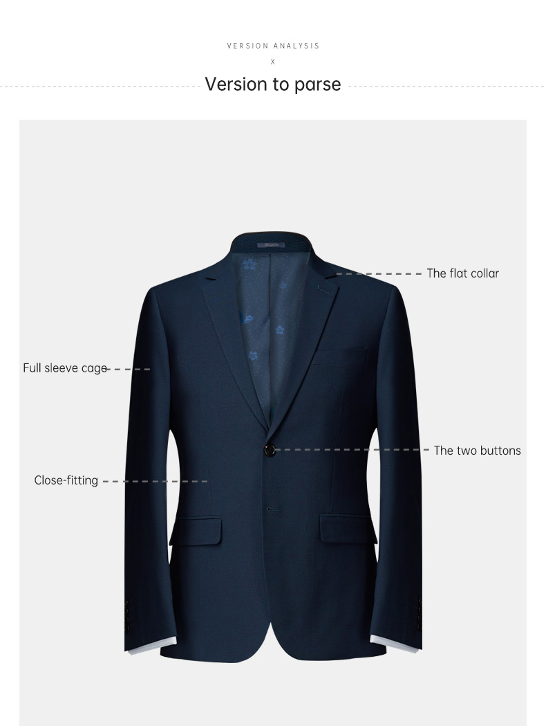 Men's Formal Suit Jacket Three-Piece Business Office Wedding Attire Standard Size