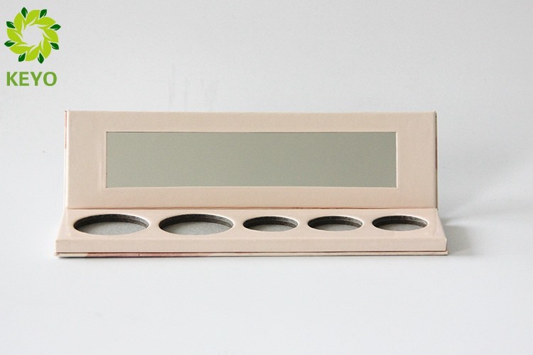 Customized 5 Pans Paper Empty Magnetic Eyeshadow Palette With Mirror